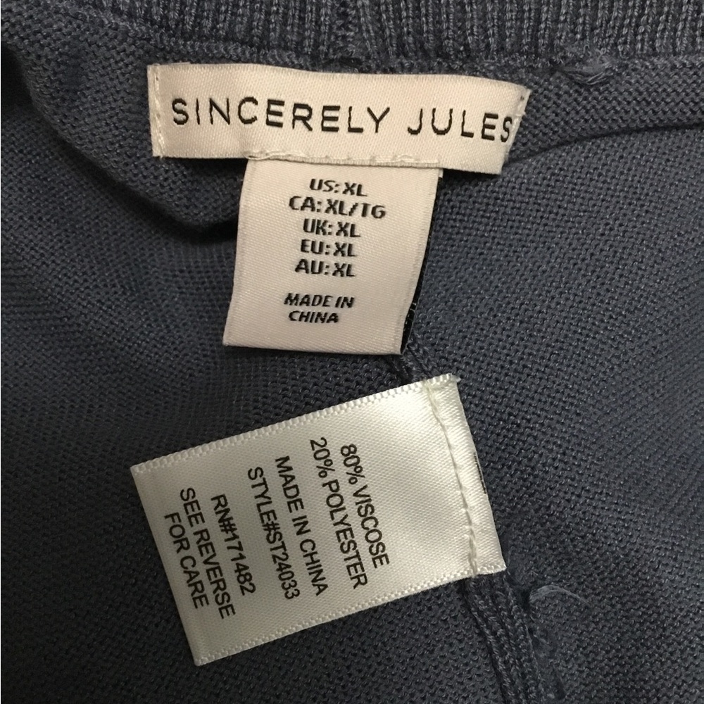 Sincerely Jules Navy Knit Top and Cream Stripe Detail - Picture 8 of 16